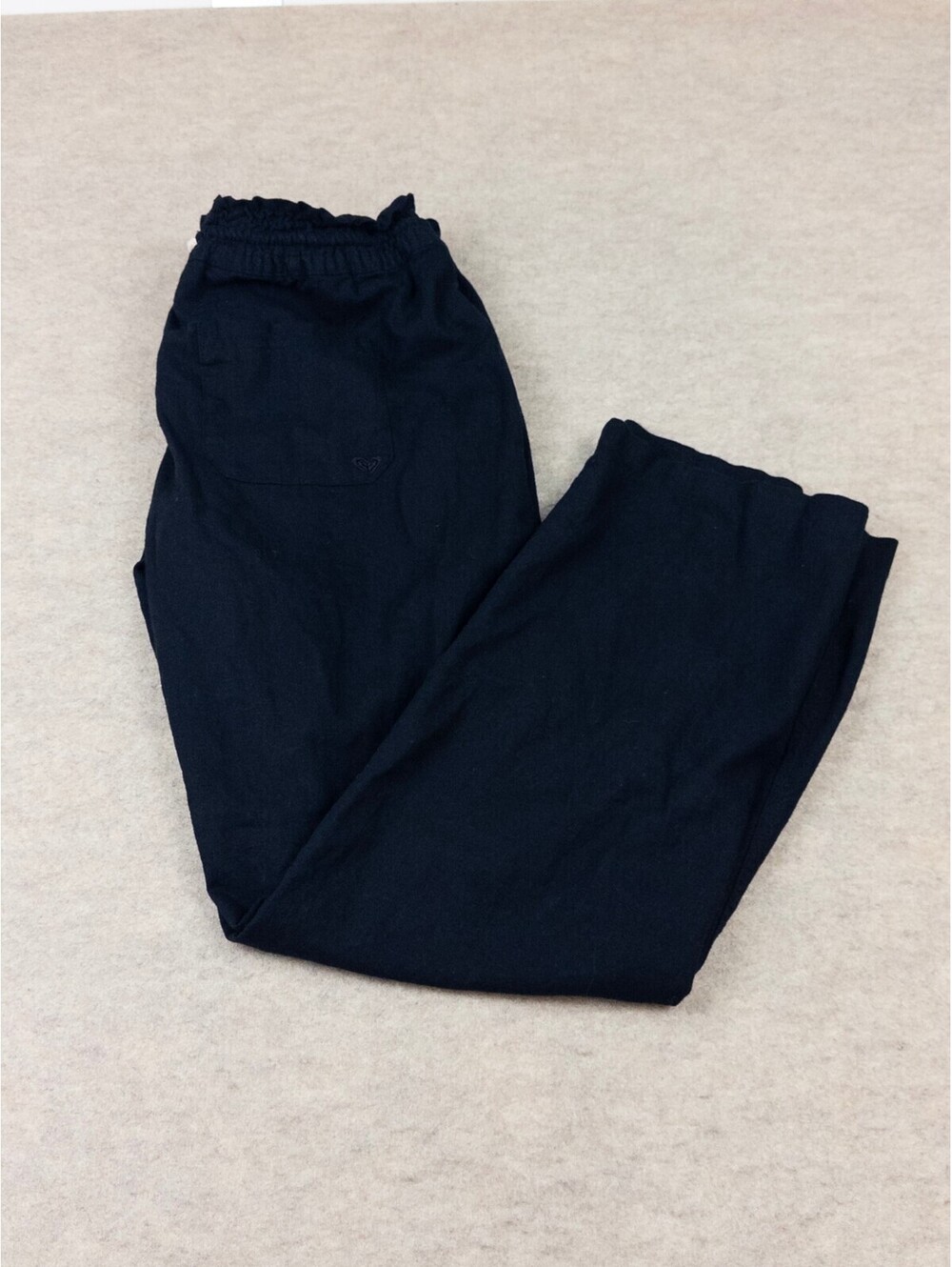 Roxy Women's Black Linen Blend Drawstring Pants XL